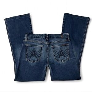 7 For All Mankind 28 Dark Blue A Pocket Boot Cut Jeans